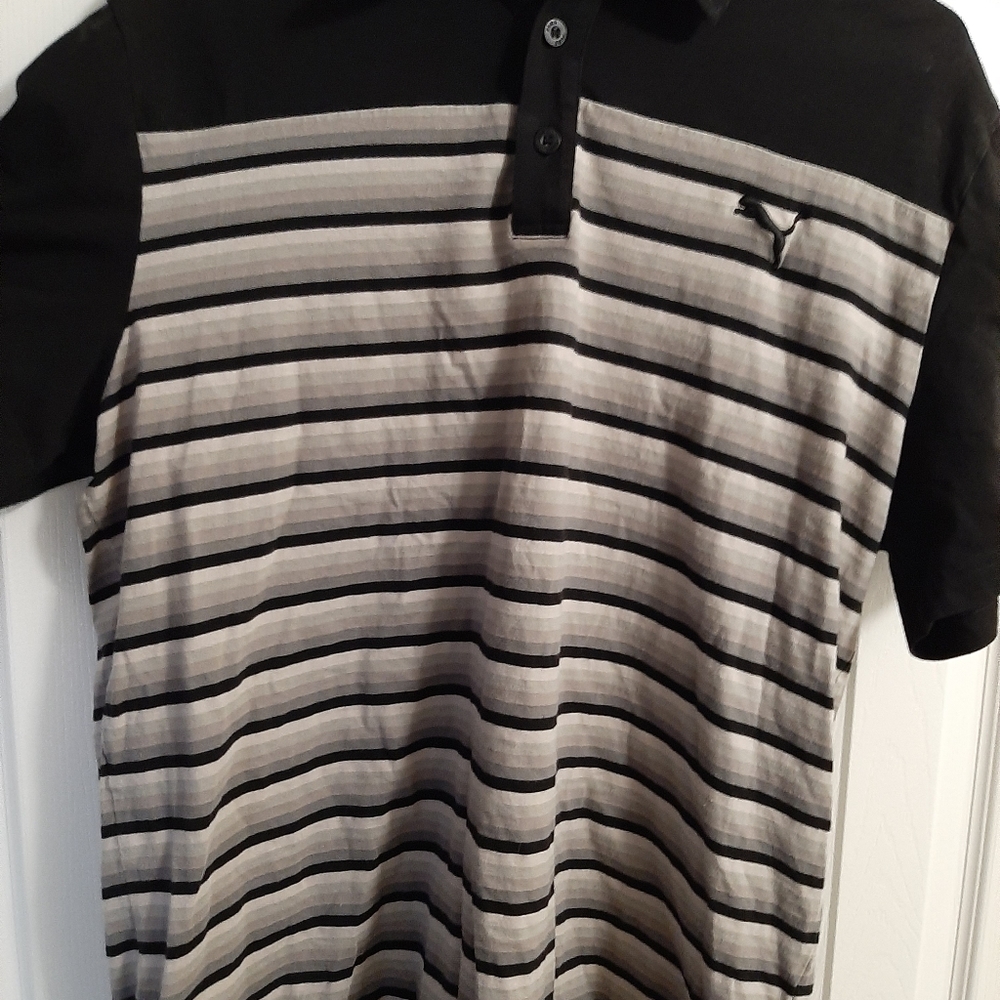Mens XL Puma black and grey polo shirt